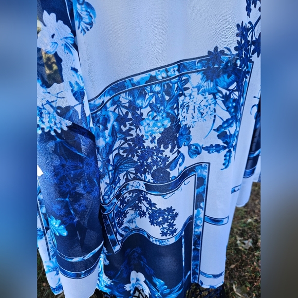 Chico's Patchwork Fringe Duster Travelers Collection - Picture 9 of 11